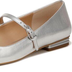 Franco Sarto Flat Shoes Women Silver Tinsley Mary Jane Shoes
